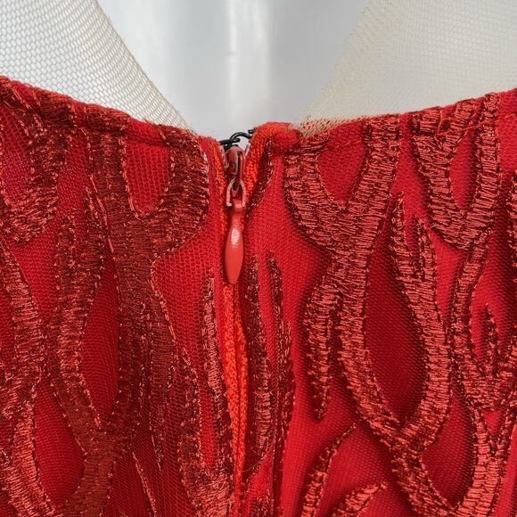 Ana Maria Mariano Red Evening Gown Est. Size 2‎ Bodycon Statement Va Va Voom - Picture 8 of 14